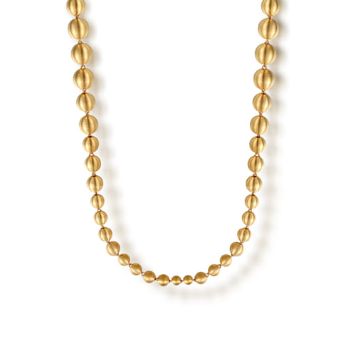 14K Yellow Gold Bujukan Beads Chain Necklace 14K Yellow Gold Bujukan Beads Chain Necklace
