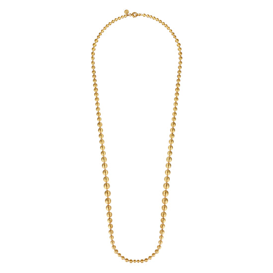 14K Yellow Gold Bujukan Beads Chain Necklace angle 2