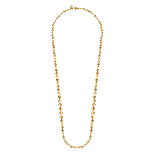 14K Yellow Gold Bujukan Beads Chain Necklace 14K Yellow Gold Bujukan Beads Chain Necklace