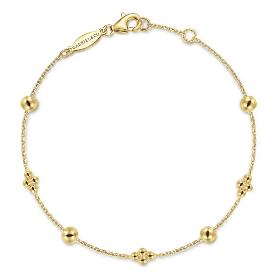 Gabriel - 14K Yellow Gold Bujukan Beads Station Bracelet