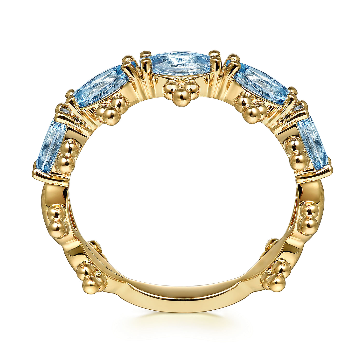 14K Yellow Gold Bujukan Blue Topaz Fashion Ring