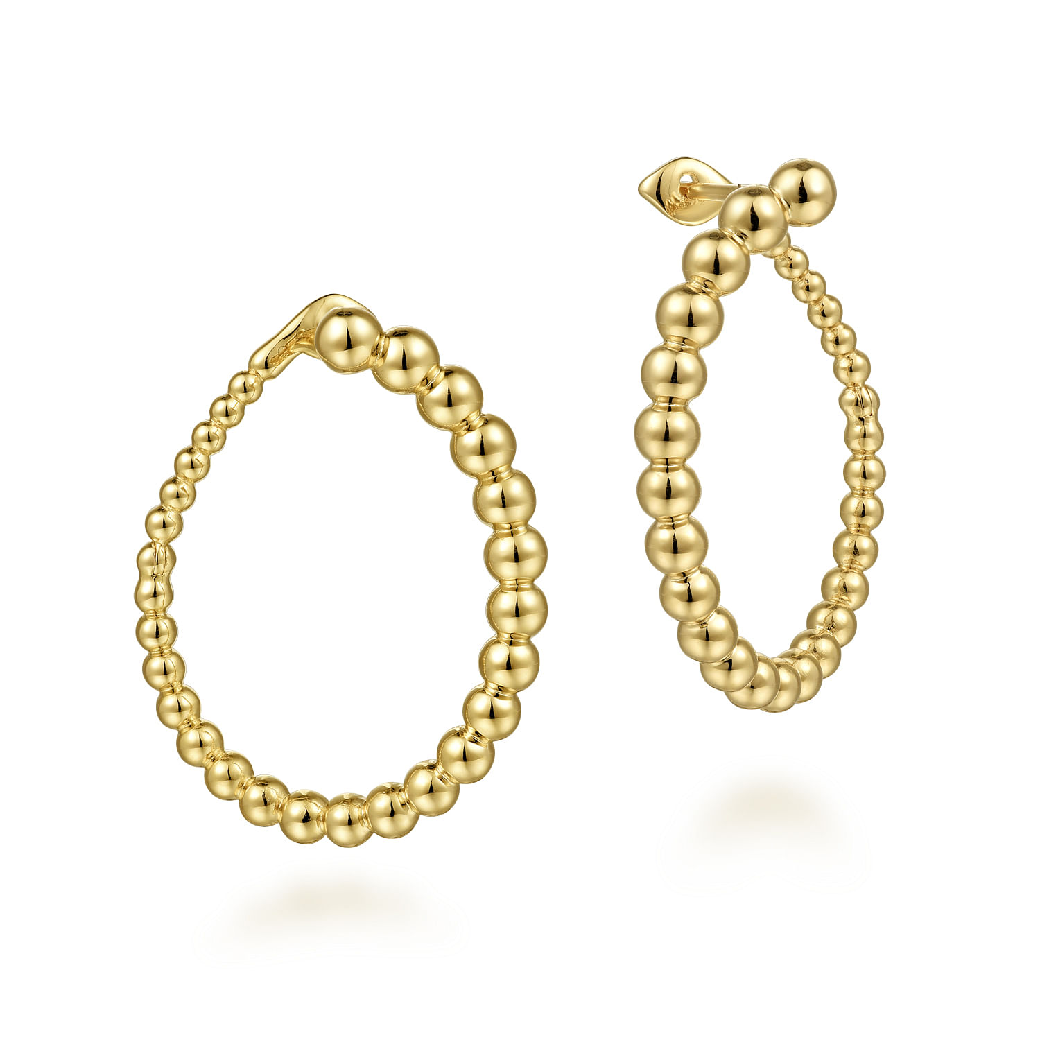 14K Yellow Gold Bujukan Bypass Hoop Earrings