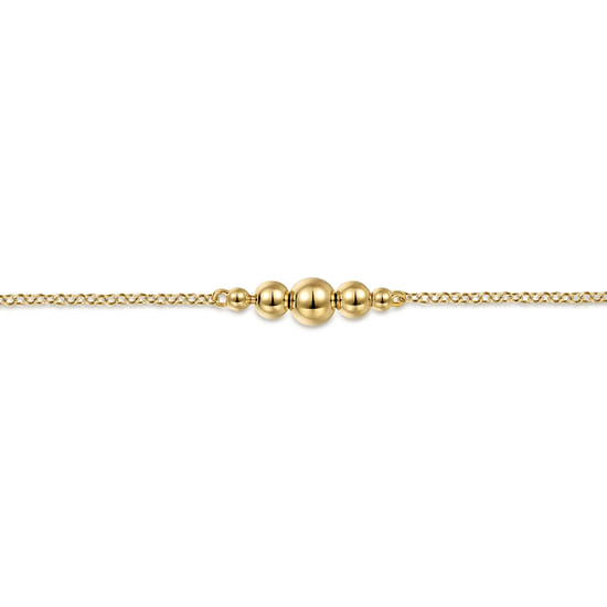14K Yellow Gold Bujukan Chain Ankle Bracelet angle 2