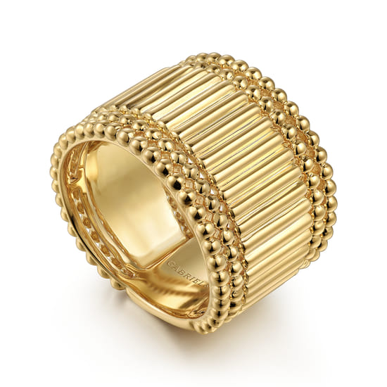 14K Yellow Gold Bujukan Cigar Band angle 3 14K Yellow Gold Bujukan Cigar Band angle 3