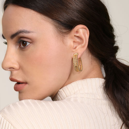 14K Yellow Gold Bujukan Classic Hoop Earrings in 30mm