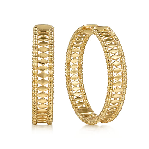 14K Yellow Gold Bujukan Classic Hoop Earrings in 40mm 14K Yellow Gold Bujukan Classic Hoop Earrings in 40mm