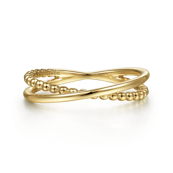14K Yellow Gold Bujukan Criss Cross Ring 14K Yellow Gold Bujukan Criss Cross Ring