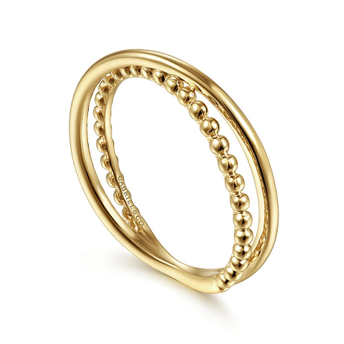 14K Yellow Gold Bujukan Criss Cross Ring