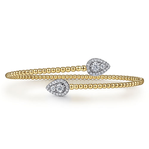 14K Yellow Gold Bujukan Diamond  Bangle