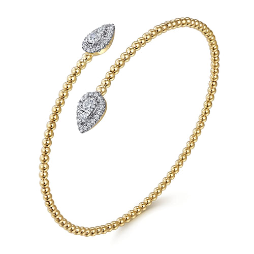 14K Yellow Gold Bujukan Diamond  Bangle