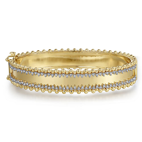 14K Yellow Gold Bujukan Diamond  Bangle