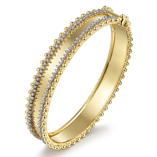 14K Yellow Gold Bujukan Diamond  Bangle