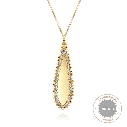 14K Yellow Gold Bujukan Diamond  Necklace