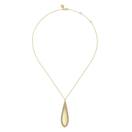 14K Yellow Gold Bujukan Diamond  Necklace