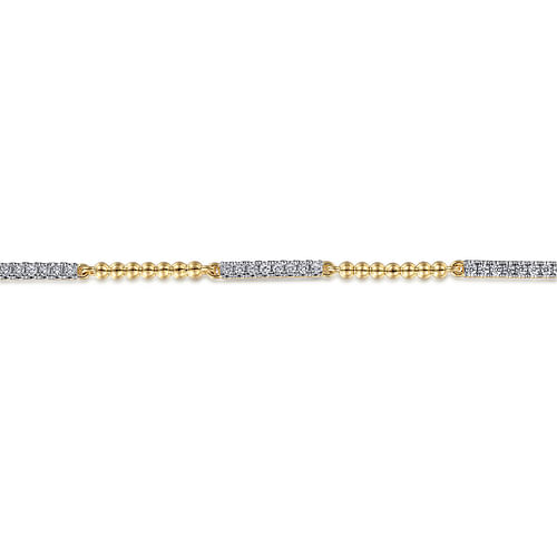 14K Yellow Gold Bujukan Diamond  Tennis Bracelet