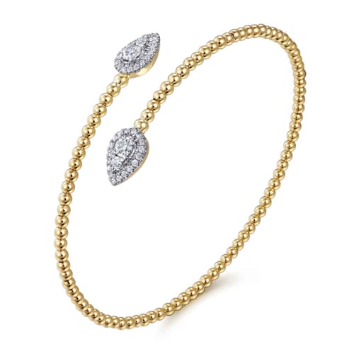 14K Yellow Gold Bujukan Diamond Bangle