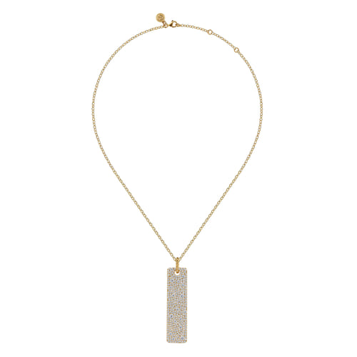14K Yellow Gold Bujukan Diamond Bar Necklace 14K Yellow Gold Bujukan Diamond Bar Necklace