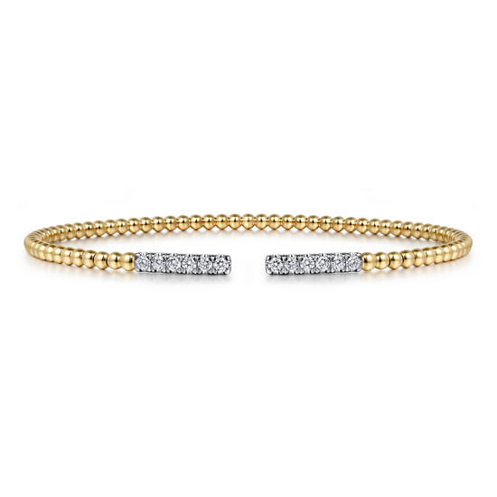 Gabriel - 14K Yellow Gold Bujukan Diamond Bars Bangle