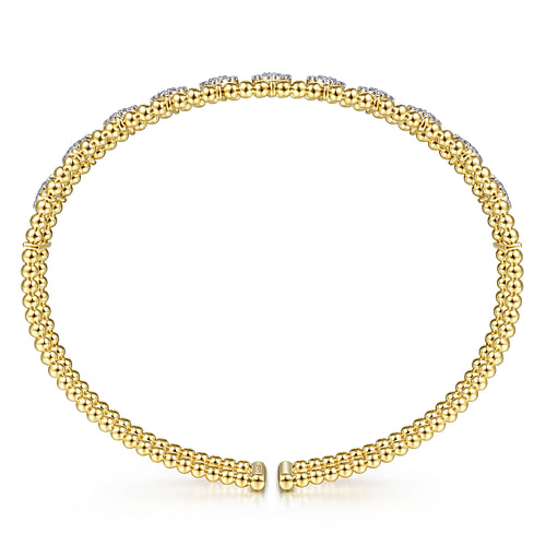 14K Yellow Gold Bujukan Diamond Cuff Bangle