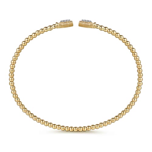 14K Yellow Gold Bujukan Diamond Hexagon Split Bangle