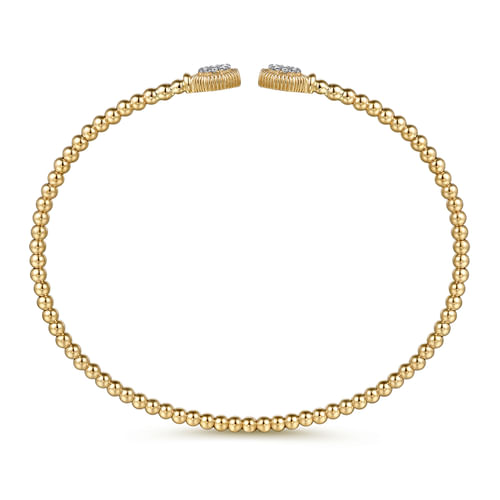 14K Yellow Gold Bujukan Diamond Hexagon Split Bangle