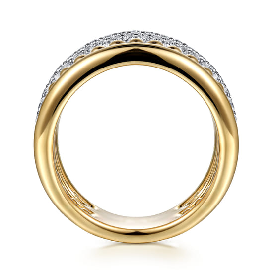 14K Yellow Gold Bujukan Diamond Ladies Easy Stackable Ring angle 2 14K Yellow Gold Bujukan Diamond Ladies Easy Stackable Ring angle 2