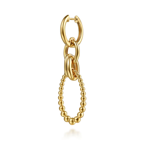14K Yellow Gold Bujukan Diamond Link Drop Earrings