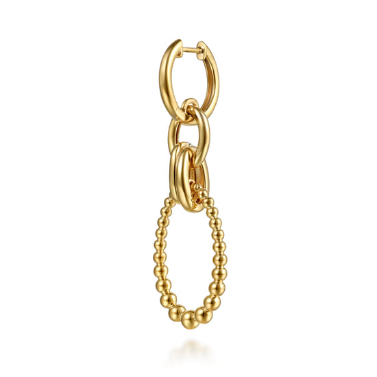 14K Yellow Gold Bujukan Diamond Link Drop Earrings angle 2 14K Yellow Gold Bujukan Diamond Link Drop Earrings angle 2