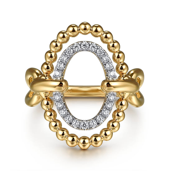 14K Yellow Gold Bujukan Diamond Oval Fashion Ring 14K Yellow Gold Bujukan Diamond Oval Fashion Ring
