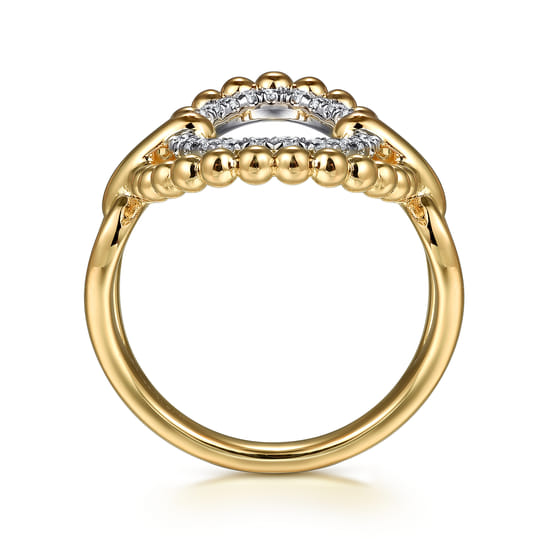 14K Yellow Gold Bujukan Diamond Oval Fashion Ring angle 2 14K Yellow Gold Bujukan Diamond Oval Fashion Ring angle 2