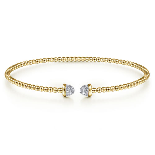 14K Yellow Gold Bujukan Diamond Split Bangle