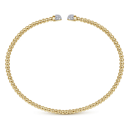 14K Yellow Gold Bujukan Diamond Split Bangle