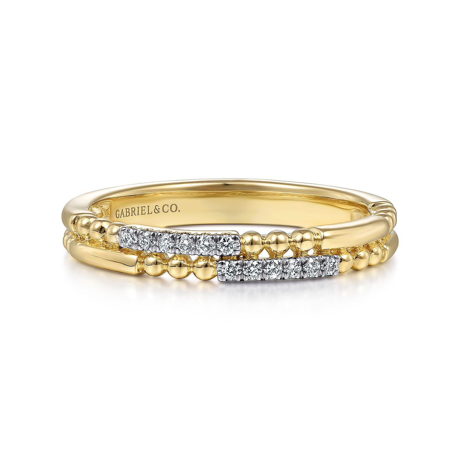Gabriel - 14K Yellow Gold Bujukan Diamond Stackable Ring
