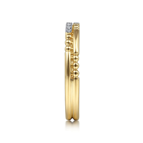 14K Yellow Gold Bujukan Diamond Stackable Ring