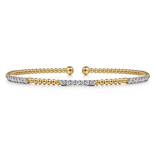 14K Yellow Gold Bujukan Diamond Stations Bangle