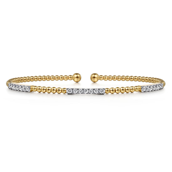 Gabriel - 14K Yellow Gold Bujukan Diamond Stations Bangle