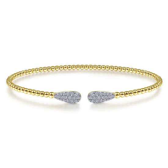 Gabriel - 14K Yellow Gold Bujukan Diamond Teardrops Bangle