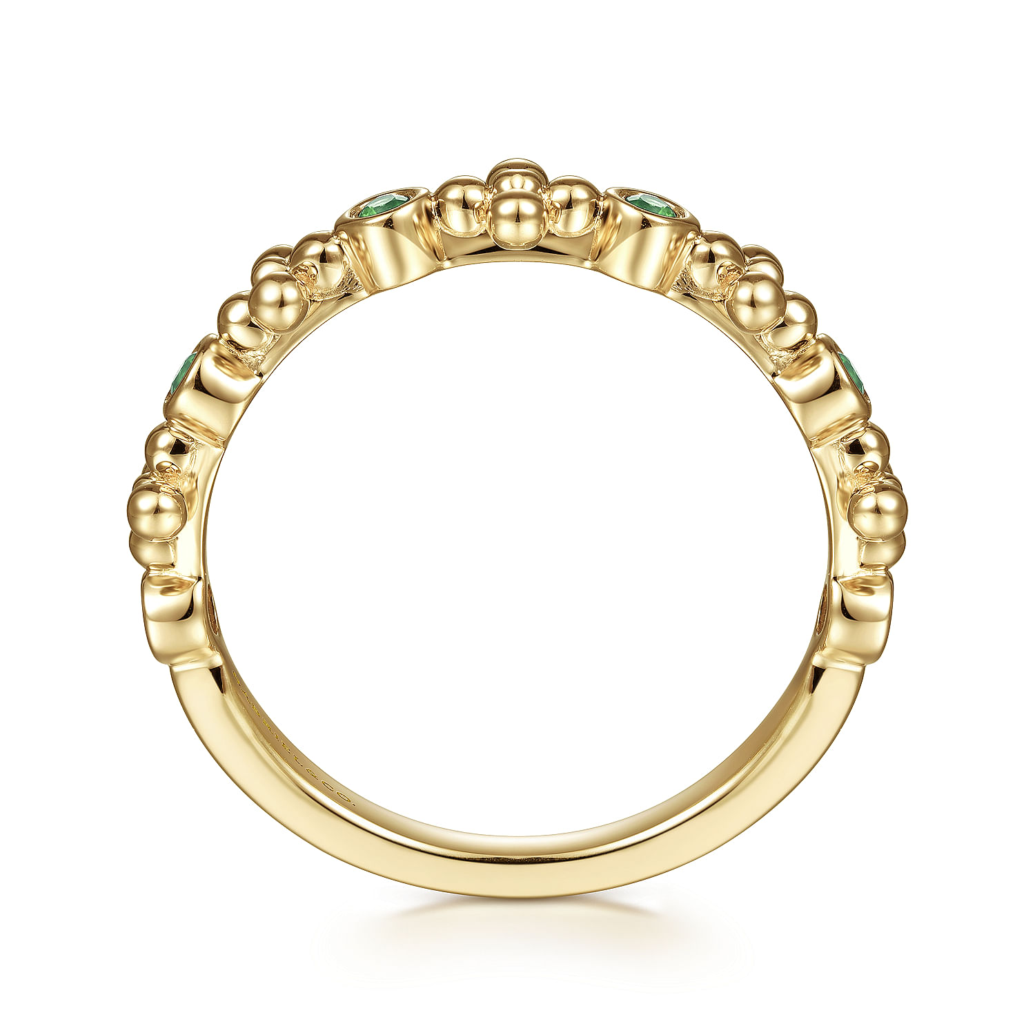 14K Yellow Gold Bujukan Emerald Stackable Ring
