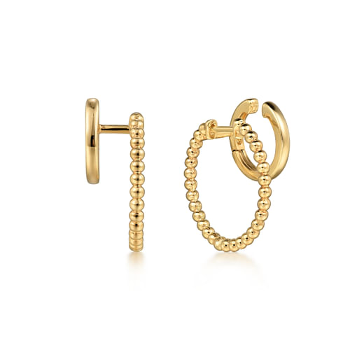 14K Yellow Gold Bujukan Hoop And Ear Cuffs