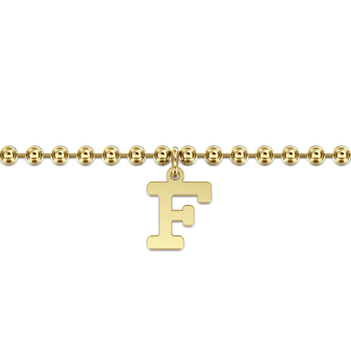 14K Yellow Gold Bujukan Initial F Bracelet 14K Yellow Gold Bujukan Initial F Bracelet