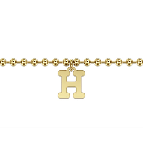 14K Yellow Gold Bujukan Initial H Bracelet 14K Yellow Gold Bujukan Initial H Bracelet