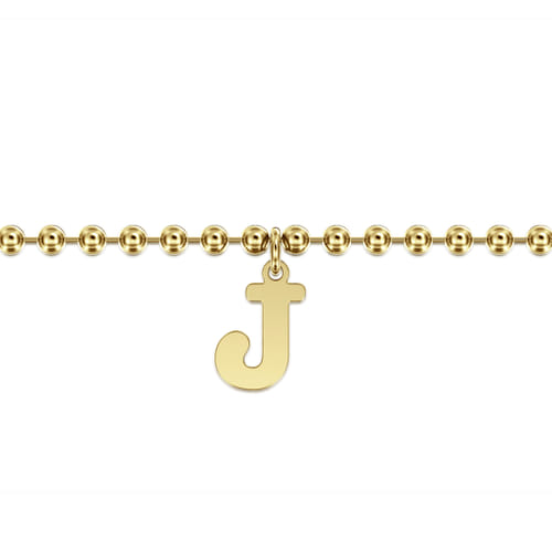 14K Yellow Gold Bujukan Initial J Bracelet 14K Yellow Gold Bujukan Initial J Bracelet