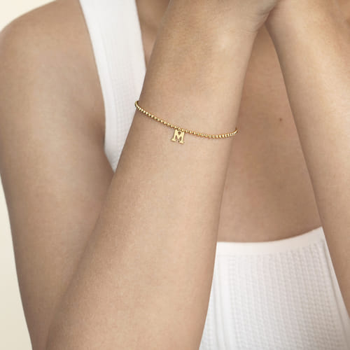 14K Yellow Gold Bujukan Initial M Bracelet 14K Yellow Gold Bujukan Initial M Bracelet