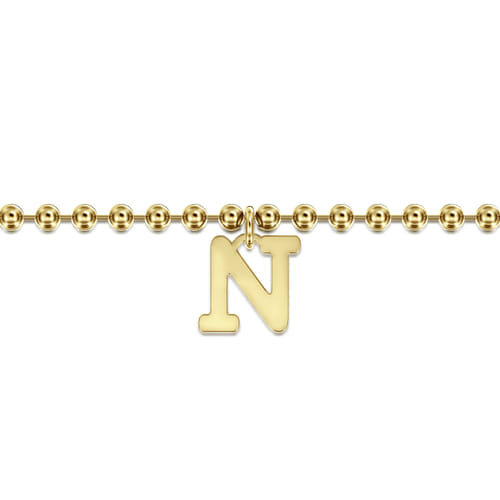 14K Yellow Gold Bujukan Initial N Bracelet 14K Yellow Gold Bujukan Initial N Bracelet