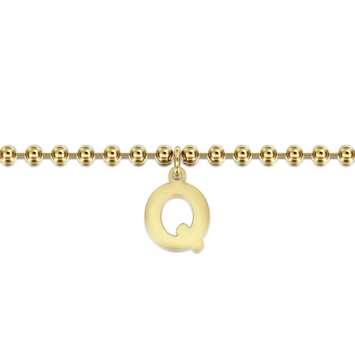 14K Yellow Gold Bujukan Initial Q Bracelet