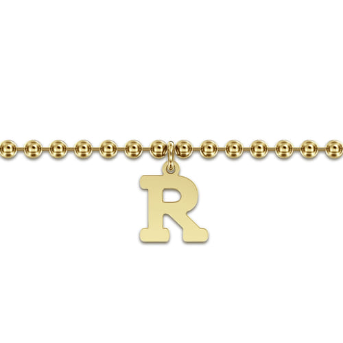14K Yellow Gold Bujukan Initial R Bracelet