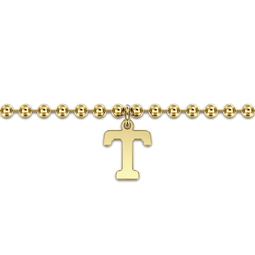 14K Yellow Gold Bujukan Initial T Bracelet 14K Yellow Gold Bujukan Initial T Bracelet
