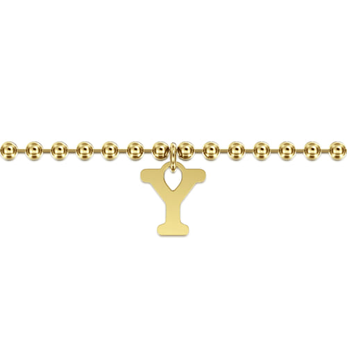 14K Yellow Gold Bujukan Initial Y Bracelet
