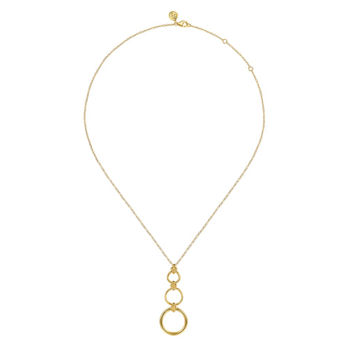 14K Yellow Gold Bujukan Link Chain Drop Necklace
