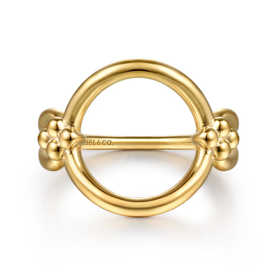 14K Yellow Gold Bujukan Link Chain Ring